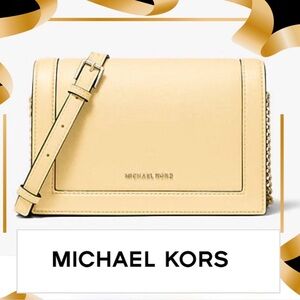 SOLD! MICHAEL KORS Full Flap Jet Set Large Saffiano Leather Crossbody Bag